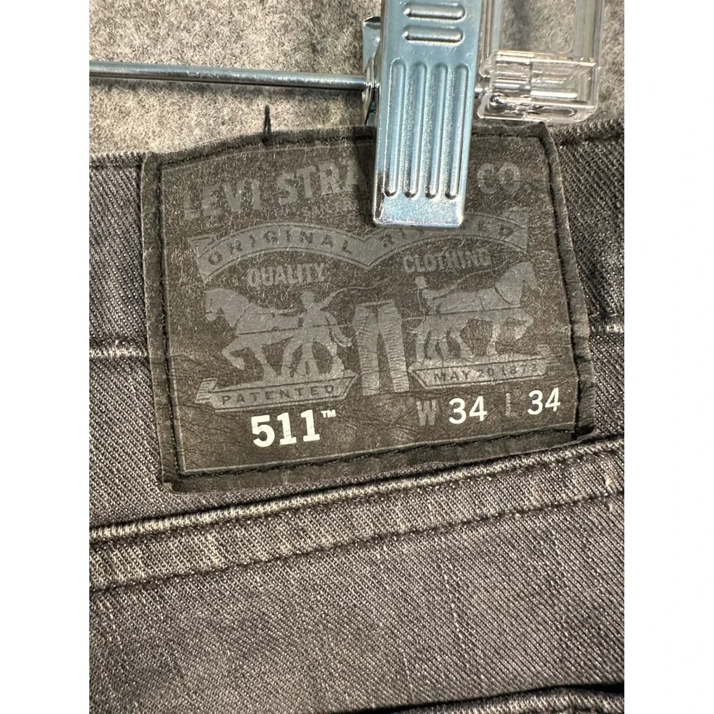 Levis 511 Slim Fit Grey‎ Denim Jeans Mens W34 L34 S40196